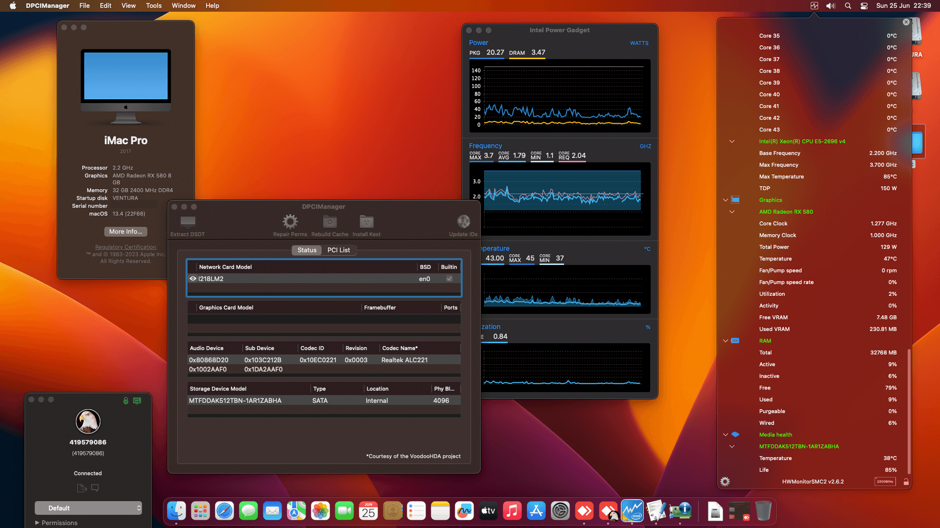 Success Hackintosh macOS Ventura 13.4 Build 22F66 in HP Workstation Z440